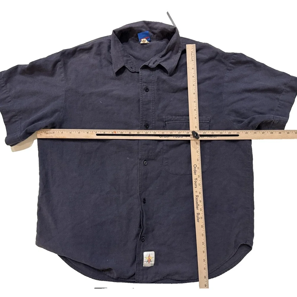 Vintage 8Os Ocean Pacific Shirt Mens 2XL Blue Twill Short‎ Sleeve Skate Surf USA